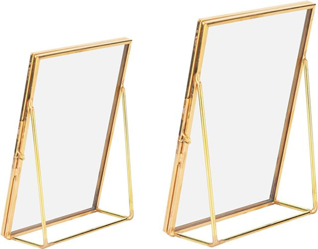 TOPINCN Fotorahmen aus Messing und Glas in Gold im Vintage-Design für die Tischaufstellung, Rechteckig, 10 x 15 cm - Bild 1