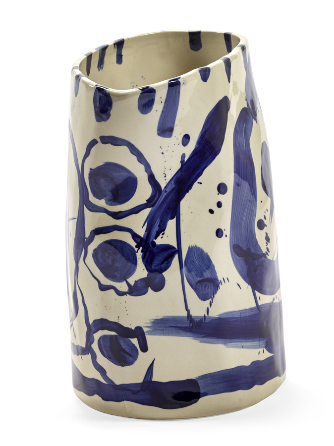 Serax Sophia Vase aus Steinzeug in Blau mit organischen Silhouetten für Schnittblumen - Bild 2