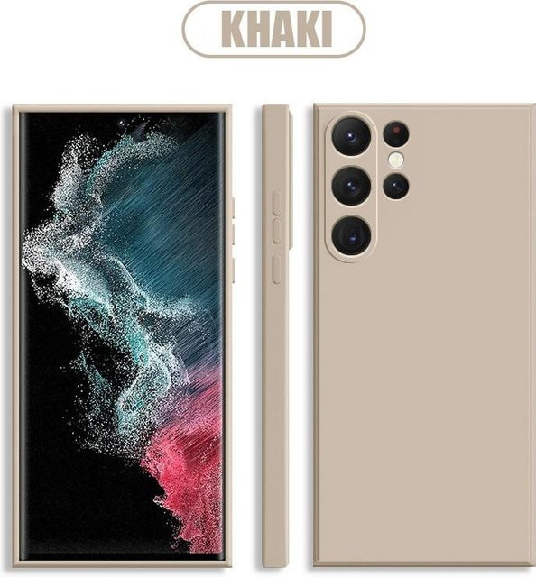 Samsung Handyhülle aus Flüssigsilikon für Galaxy S25 S26 Ultra S24 FE S23 Plus S22 S21 A56 A36 A16 A55 A35 A25 A15 A54 A17 A37 A57 in Khaki und Beige - Bild 1