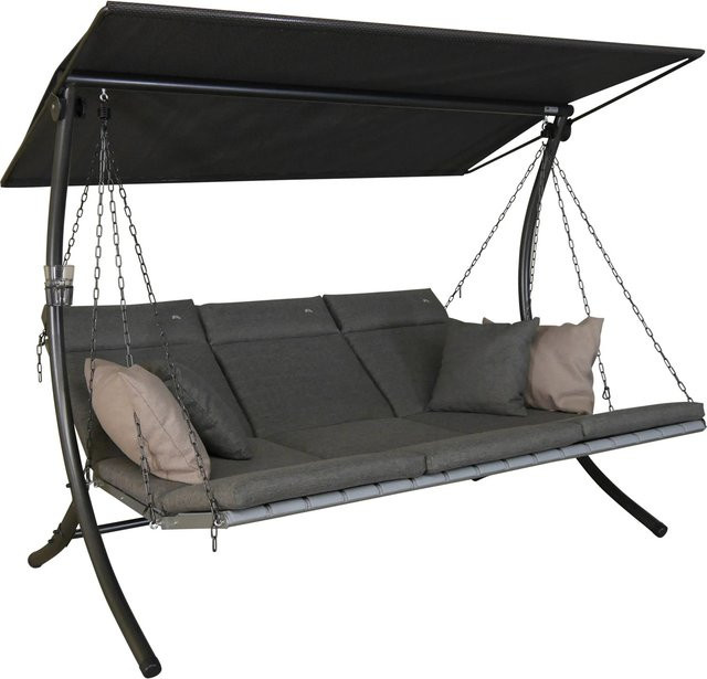 Angerer Hollywoodschaukel Luxus Smart Stone in Grau mit Sonnen canopy und Kissen, B/T/H: 270 x 160 x 145 cm - Bild 1