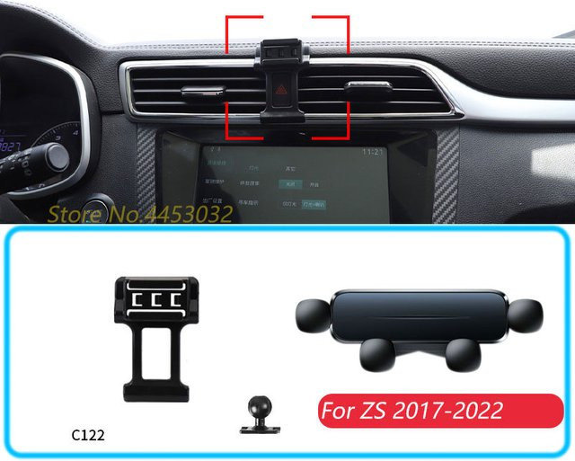 Auto Telefon Halter für MG ZS 2017-2022 Schwerkraft Handyhalterung mit GPS-Unterstützung in Schwarz - Bild 1