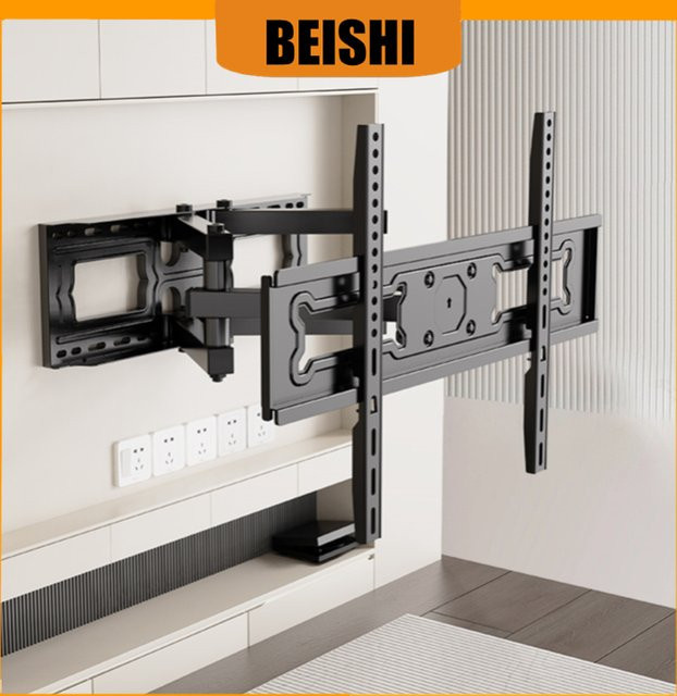 Schwenkbare TV-Wandhalterung für 32–70 Zoll Fernseher in Schwarz mit ausziehbarem Gelenkarm, max. VESA 600 x 400 mm, Belastbarkeit bis 35 kg - Bild 1