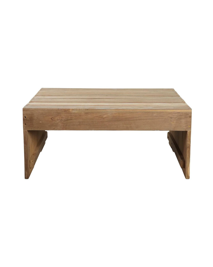 House Doctor Couchtisch Woodie aus Teakholz natur, B/T/H: 82 x 70 x 35 cm - Bild 1