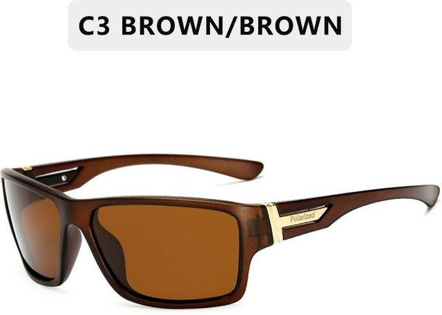 Polarisierte Sonnenbrille Herren, Square, Vollrand, Braun, Kunststoff - Bild 1