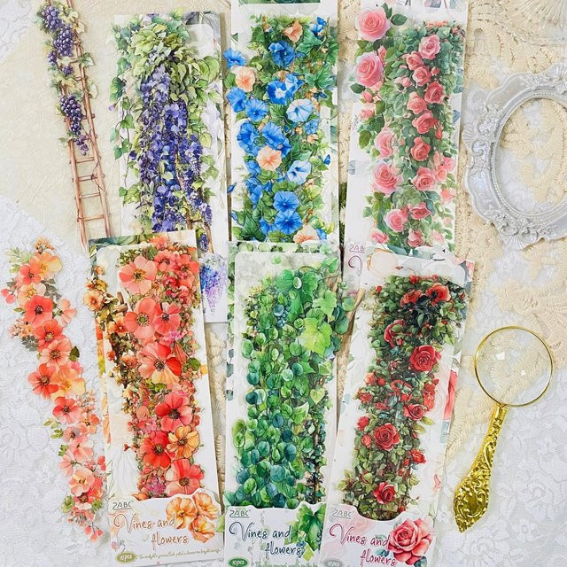 Journamm 10 Stück selbstklebende Blumenleiter-Aufkleber aus PET für Scrapbooking und DIY Basteln in Multicolour - Bild 1