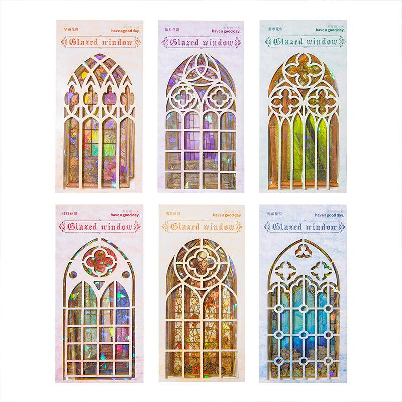 10 Stück NATAWA Retro Glasierte Fenster Dekorative Wasserdichte Aufkleber aus PET in Multicolour für Scrapbooking, DIY Tagebuch und Planer - Bild 2