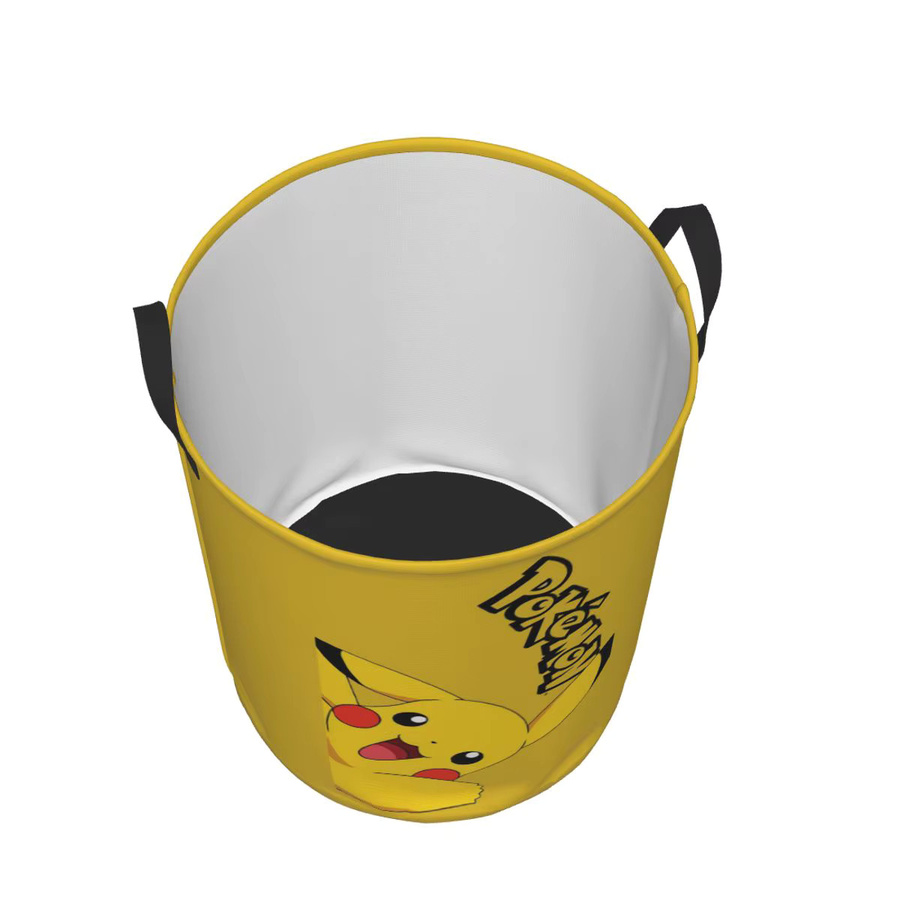 Potdemiel Wäschekorb mit Anime-Manga-Design, zusammenklappbarer Stoff-Organizer für Kinderzimmer und Spielzeug, Gelb, Höhe: 42 cm, Breite: 34 cm, Tiefe: 34 cm - Bild 2