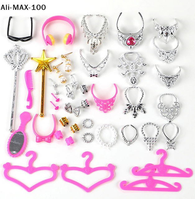 AyS Puppenschmuck, 20-teiliges Set, Ohrringe, Armbänder, Krone - Bild 1
