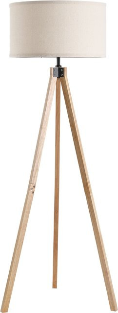 HOMCOM Stehlampe im skandinavischen Stil aus Pinienholz mit Leinenlampenschirm in Beige, Höhe: 152 cm, Breite: 45 cm, Tiefe: 45 cm - Bild 1