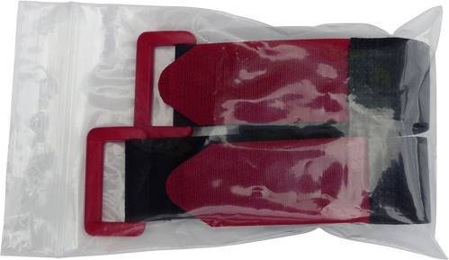 TRU Components 688-330-Bag Klettband mit Gurt Haft- und Flauschteil, Schwarz-Rot, 2 Stück, Länge: 300 mm, Breite: 25 mm - Bild 1