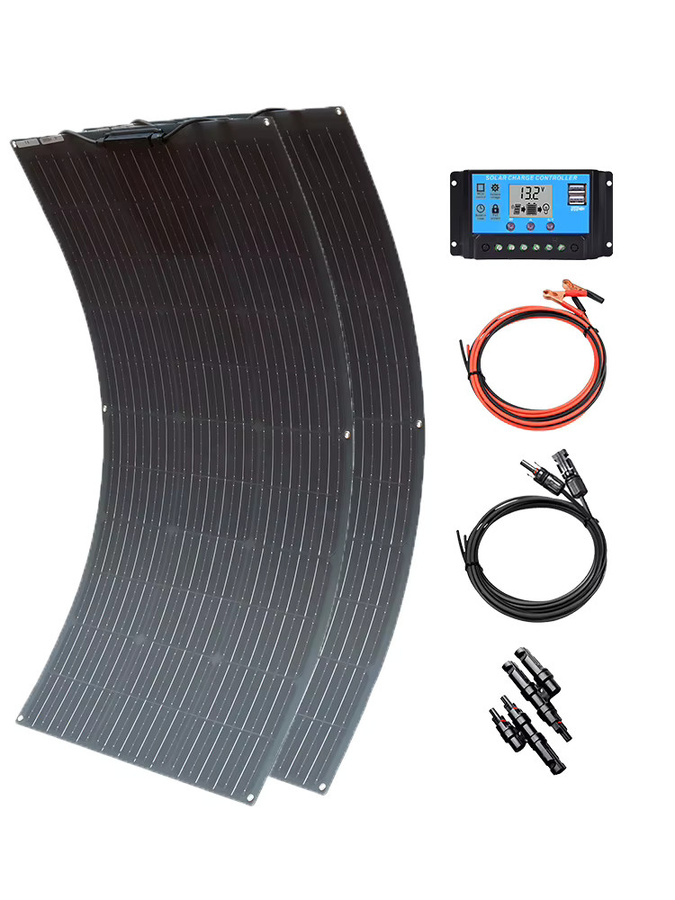 BOGUANG 200W Solarmodul-Set 12V Solaranlage in Schwarz für Wohnmobile, Wohnwagen und netzunabhängige Anwendungen - Bild 7
