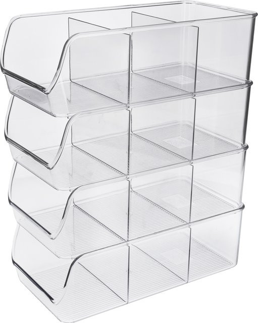 SILVERCREST Küchenorganizer 4er Set mit drei Fächern transparent - Bild 1