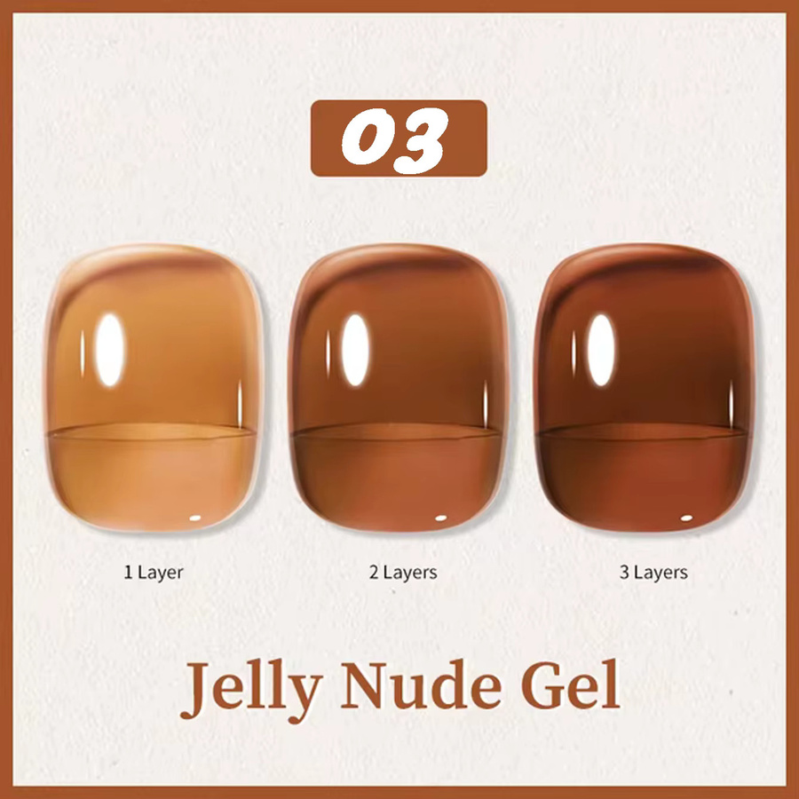 ZHIYAN Gel Nagellack, Bernstein-Gold Glitzer, 15 ml, Nude - Bild 3