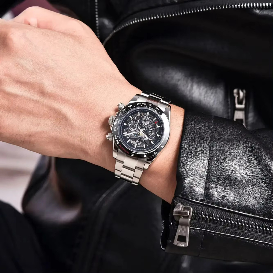 PAGANI DESIGN Armbanduhr Automatik, Edelstahl, Schwarz, Herren - Bild 6