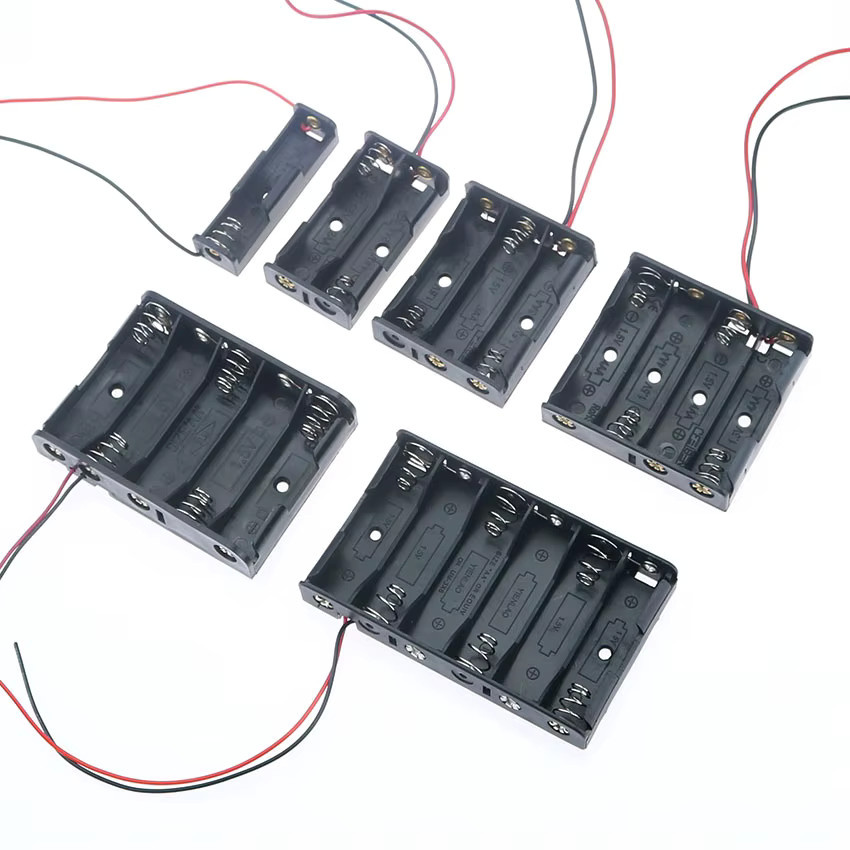 Yuxi AA-Batteriegehäuse in Schwarz mit 1 bis 6 Steckplätzen für DIY-Projekte und Serienverbindung - Bild 2