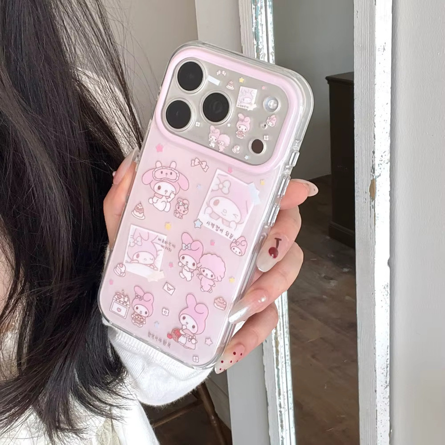 Sanrio Erdbeer-Melodie Polaroid Handyhülle für iPhone 17 Pro 16 Pro Max 15 Stoßfeste Schutzhülle in Pink - Bild 4