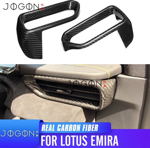 JOGON Carbon Zierleisten für Lotus Emira V6 GT4 I4 2023-2025, Seitliche Lüftungsblenden Abdeckung für das Armaturenbrett im Innenraum, Schwarz - Bild 1