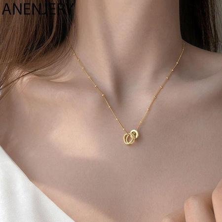 YIRAN Jewelry Halskette 925 Silber, Unregelmäßiger Kreis, Damen