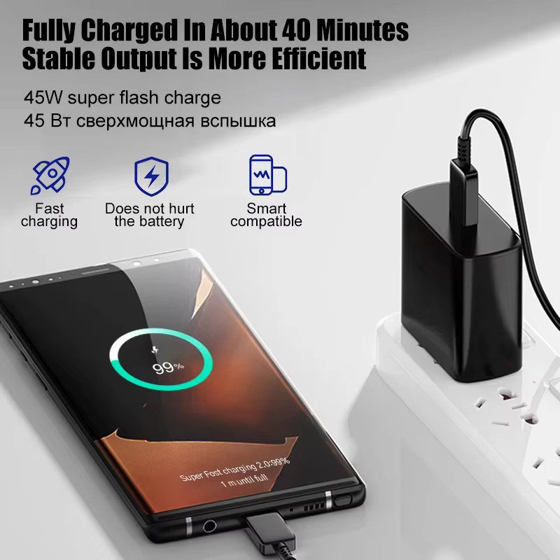 Keai Samsung PD 45W USB-C Schnellladegerät für Galaxy S25 S24 S23 Ultra A55 A56 5G Telefonadapter - Bild 3
