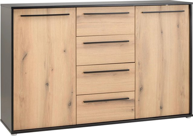 Mömax Sideboard Adriano in Schwarz und Eichefarben - Bild 1