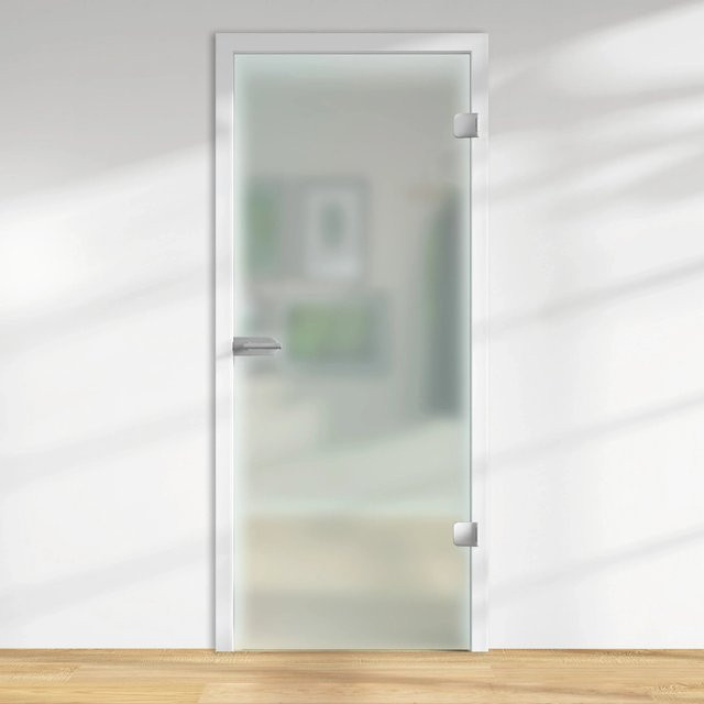 Skyscope Glasdrehtür ESG Floatglas satiniert DIN Rechts H: 209,7 cm, B: 83,4 cm, Glasstärke: 8 mm - Bild 1