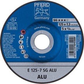 PFERD Schruppscheibe gekröpft für Aluminium A24NSG Blau Durchmesser: 125 mm, Breite: 7,2 mm - Bild 1