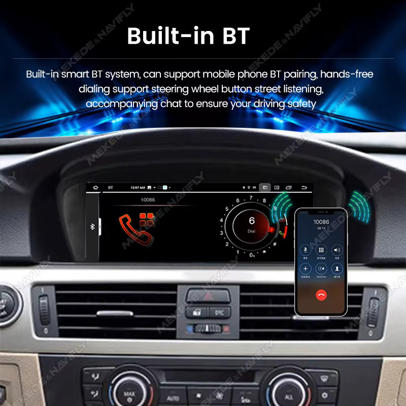 MEKEDE Multimedia-Autoradio für BMW 5er und 3er Serie E60 E61 E63 E64 E90 E91 E92 (2004-2012) mit kabellosem CarPlay, Android Auto, Bluetooth, WiFi und 4G in Schwarz - Bild 3