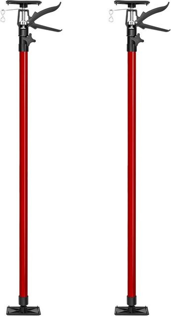 Tectake 2er Set Teleskopstützen stufenlos höhenverstellbar Rot B/T/H: 20 x 8 x 115 cm - Bild 1