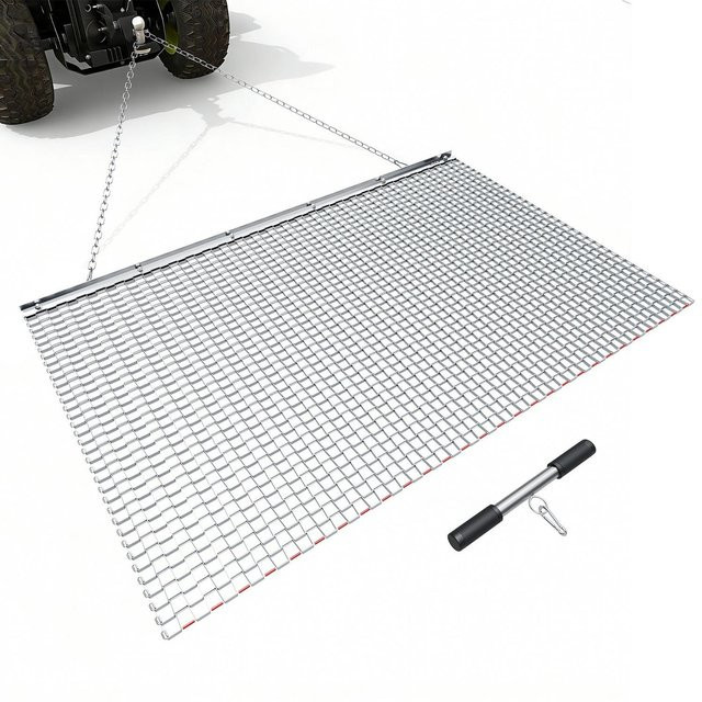 Kettenschleppegge von Buying Solutions, MB, verzinkte Stahlgitter-Schleppmatte in Silber, B/T: 150 x 90 cm - Bild 1