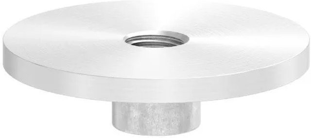 FeNau Flachplatte aus Edelstahl V2A mit M10 Gewinde für Rohr Ø 48,3 mm in Silber - Bild 1