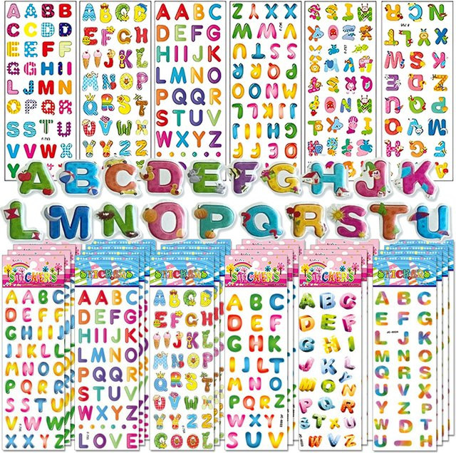 Selbstklebende Cartoon-Blasenaufkleber mit Buchstaben-Design in Multicolour zur Dekoration von Laptop und Gepäck - Bild 1