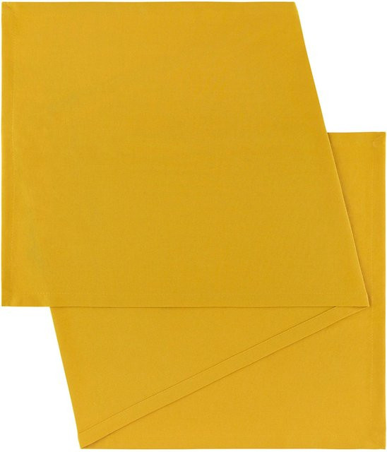 Mömax Tischläufer Steffi Uni Gelb aus Baumwolle B: 45 cm, L: 150 cm - Bild 1