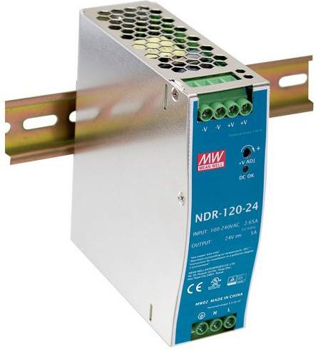 Meanwell VIVOTEK NDR-120-48 Netzteil in Silber mit DIN-Schienenmontage - Bild 1