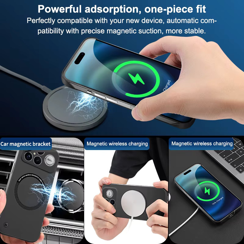 Magnetische und stoßfeste Handyhülle für Xiaomi Poco F8 Ultra und Poco F8 Pro in Schwarz und Blau, luxuriöses mattes Design aus Hart-PC - Bild 5