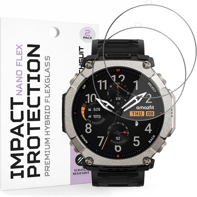 Techsuit Schutzfolie Nano Flex für Amazfit T-Rex Ultra 2, Kunststoff, Schwarz - Bild 1