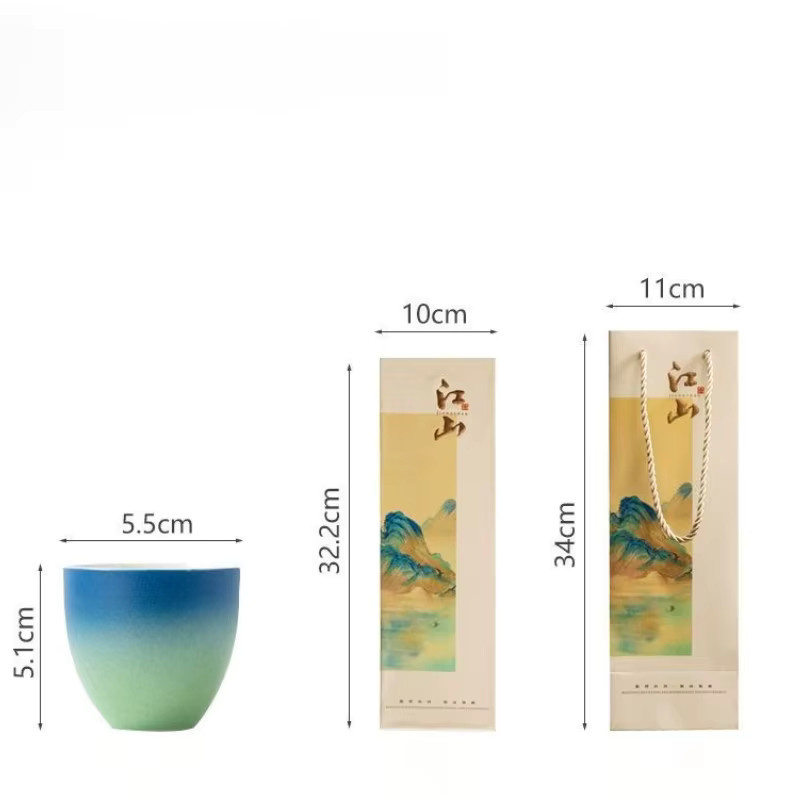 Guochao Master Cup Keramik Teetasse Set in Mehrfarbig mit Geschenkbox - Bild 5