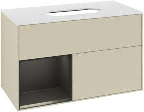 V&B Waschtischunterschrank Finion in Blau und Grau lackiert, Breite: 100 cm, Tiefe: 60,3 cm - Bild 1