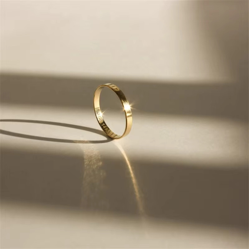 SobreJoyas Ring 14K Gold gefüllt, flach, Damen - Bild 2