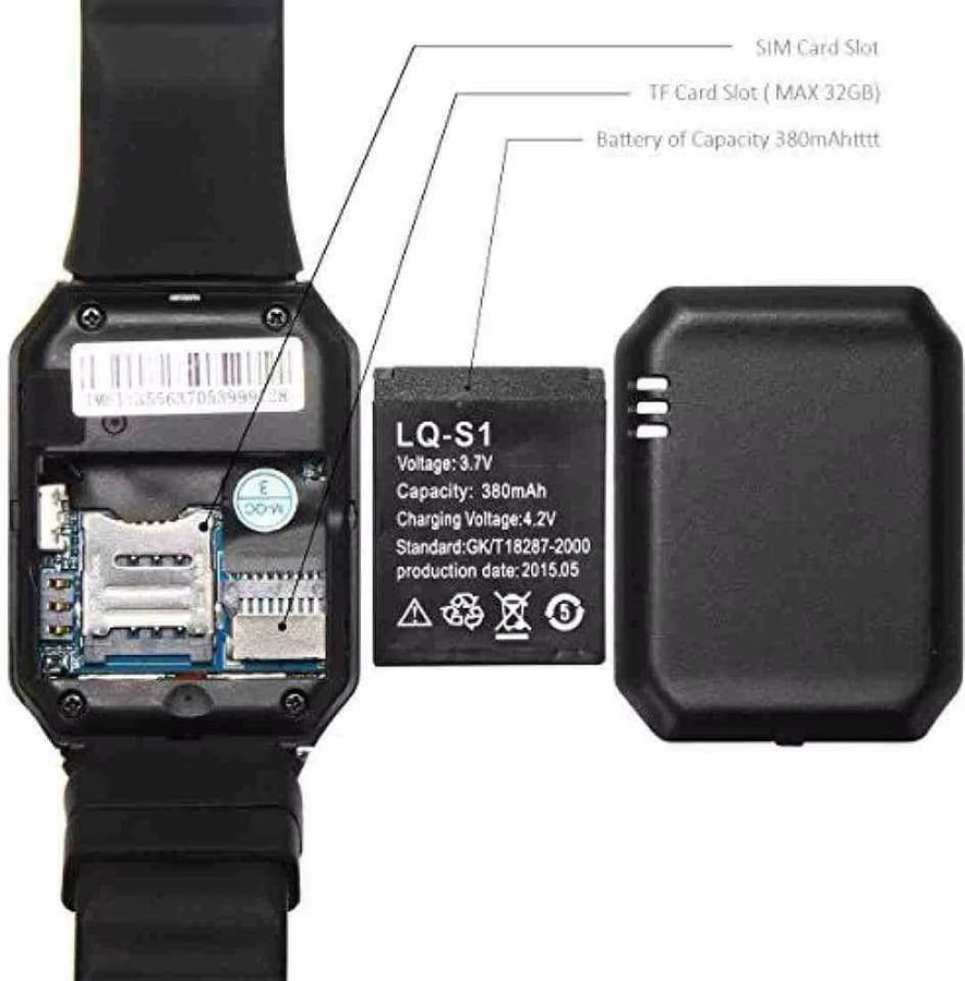 GAOLAG Universal Lithium-Akku LQ-S1 für Smartwatches, 3,7 V, 380 mAh, Schwarz - Bild 3