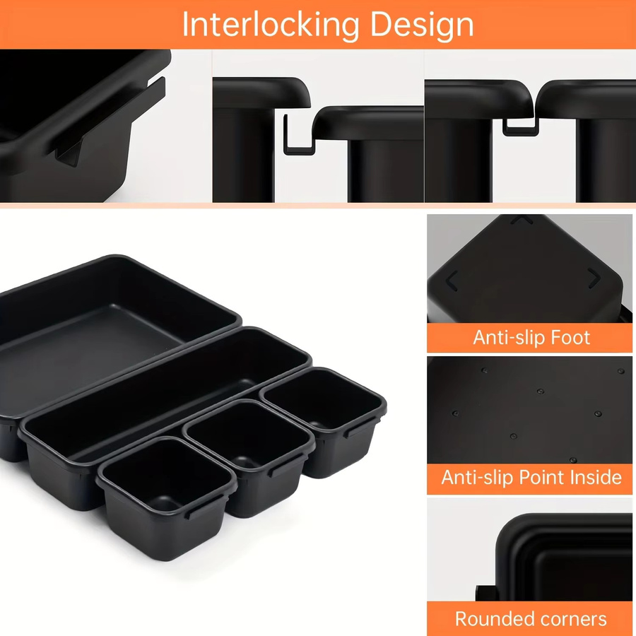 Werkzeug Organizer Box Set mit Schubladen-Teilern in Schwarz für Werkbank und Schrank - Bild 4