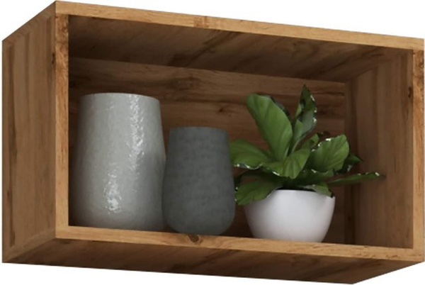 VCM Wandregal Arila in Beige und Eiche, H x B x T: 30 x 50 x 28 cm