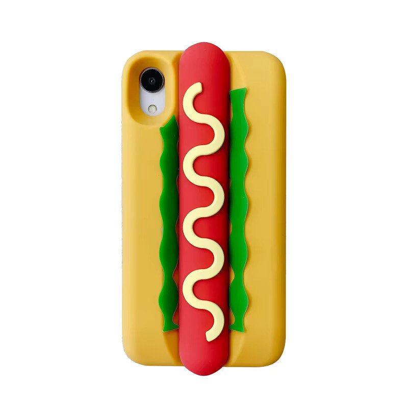 Stoßfeste 3D-Wurst-Hotdog Silikonhülle für Apple iPhone 11 bis 17 Pro Max in Multicolour - Bild 2