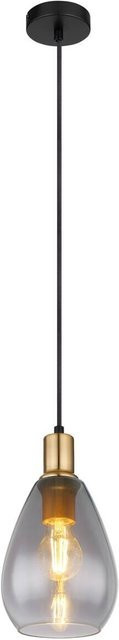 Globo Pendelleuchte Fanni modern 1-flammig Schwarz matt und Rauchfarben aus Glas und Metall, Durchmesser: 15 cm, Höhe: 120 cm - Bild 2