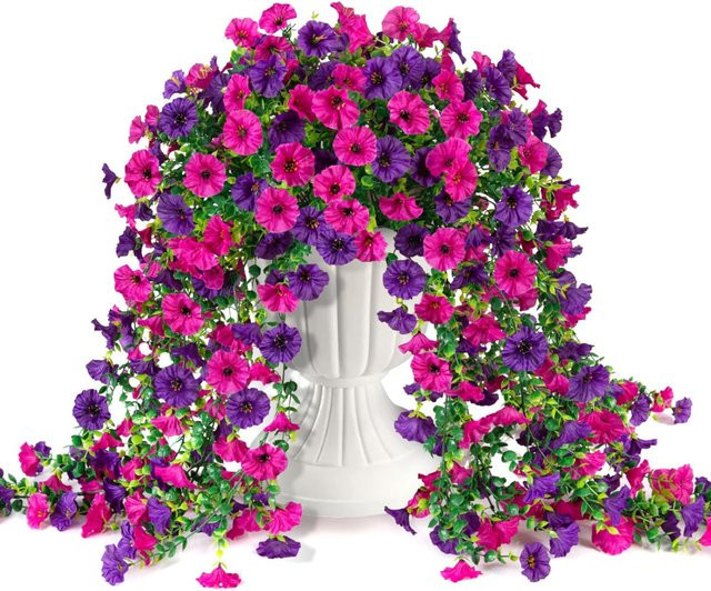 Künstliche Morning Glory Blumenrebe in Rot für Hochzeiten, Garten und Tischdekoration - Bild 1