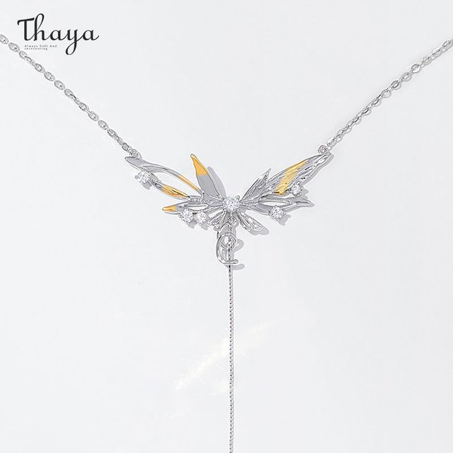 Thaya Halskette, Schmetterling Design Anhänger, Silber, Damen - Bild 1