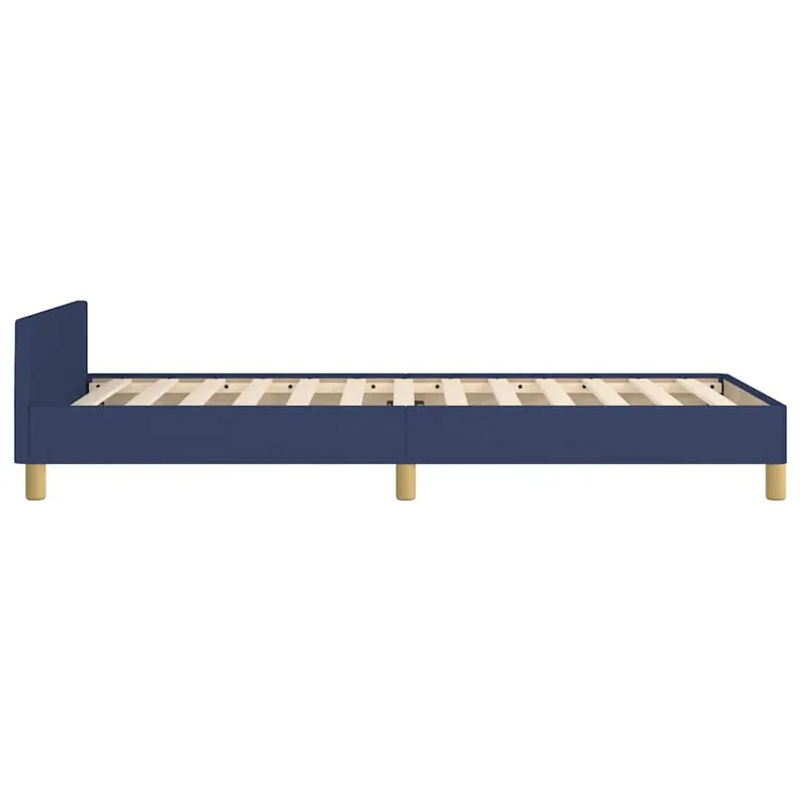 vidaXL Bettgestell mit Kopfteil in Blau aus Stoff, B/L: 90 x 200 cm - Bild 3