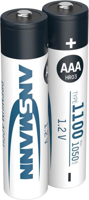 Ansmann HR03 Micro AAA NiMH Akku 1050 mAh 1.2V Silber 2er Pack - Bild 3