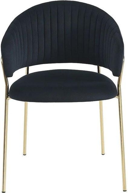 Pascal MORABITO Stuhl Madolia in Schwarz mit Samtbezug und Gold-Details aus Metall - Bild 1
