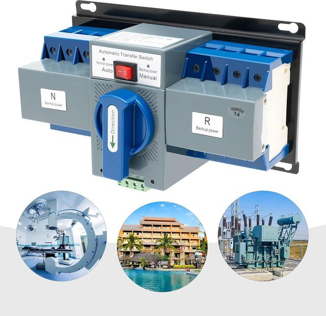 Automatischer Notstrom-Umschaltgerät Transferschalter 6A–63A mit manueller und automatischer Umschaltfunktion für Aufzüge und Überwachungssysteme - Bild 1