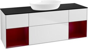 V&B Waschtischunterschrank Finion mit Wandbeleuchtung, Weiß lackiert, B: 160 cm, T: 50,1 cm, H: 50,1 cm - Bild 1